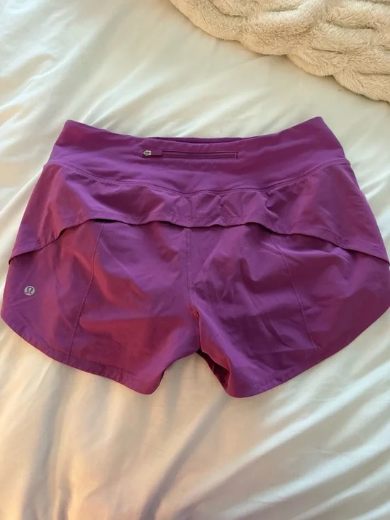 lululemon athletica magenta layered skort-style running shorts - Picture 1 of 3